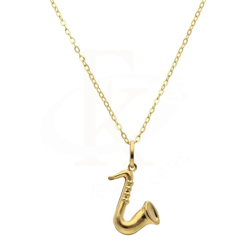 Gold Necklace (Chain With Trumpet Shaped Pendant) 18Kt - Fkjnkl18K2497 Necklaces