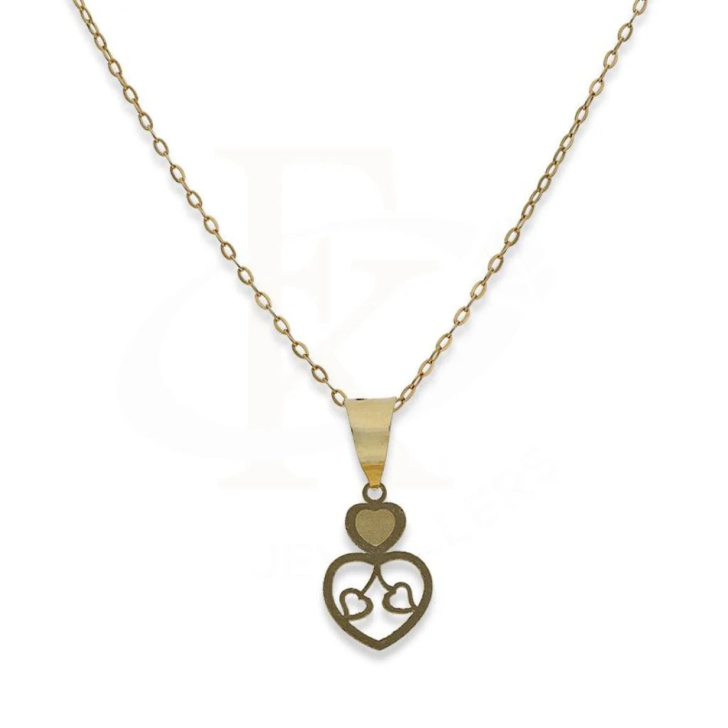 Gold Necklace (Chain With Twin Hearts Pendant) 18Kt - Fkjnkl18K2332 Necklaces