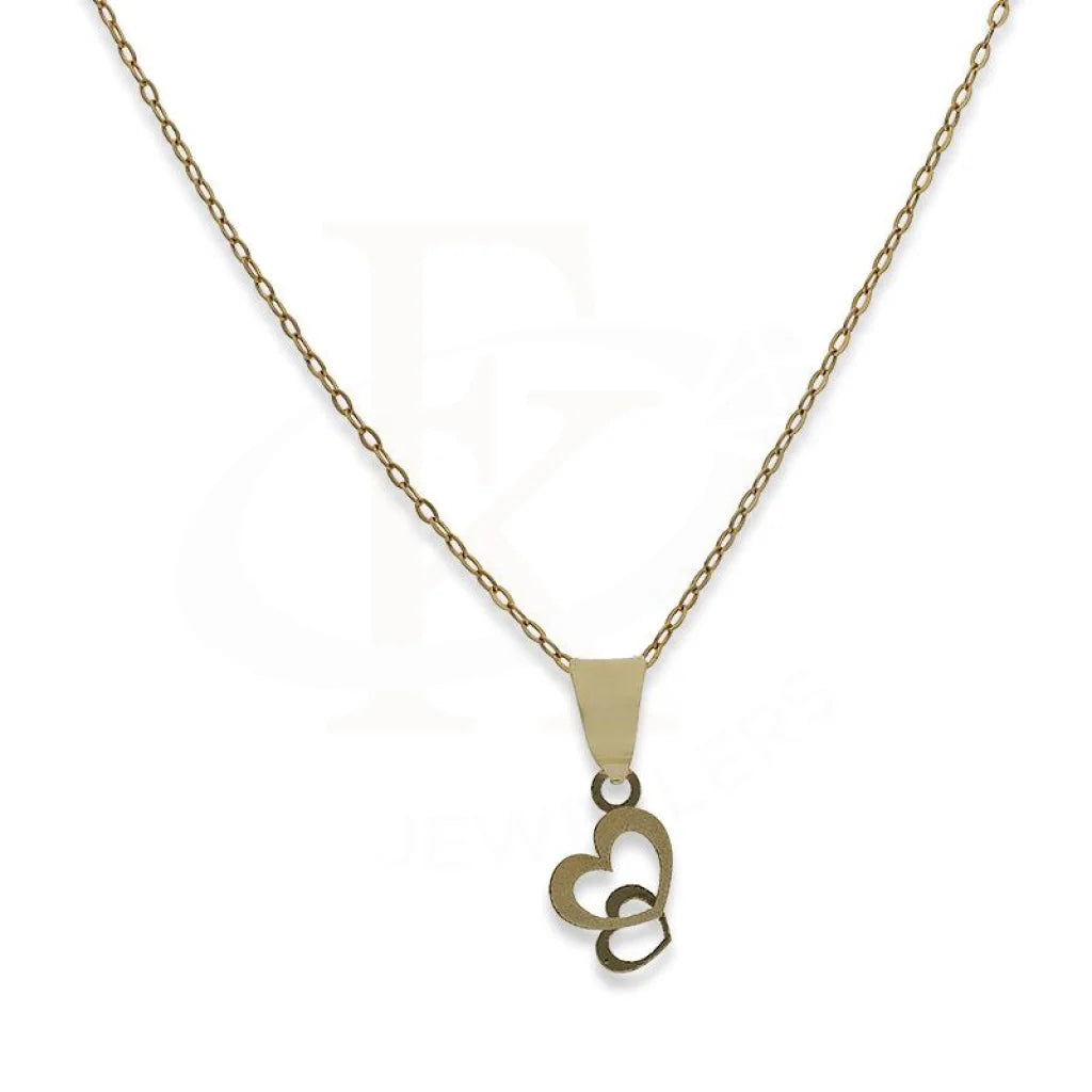 Gold Necklace (Chain With Twin Hearts Pendant) 18Kt - Fkjnkl18K2335 Necklaces