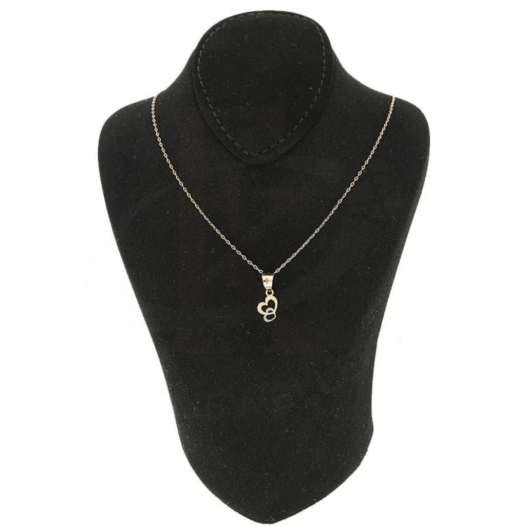 Gold Necklace (Chain With Twin Hearts Pendant) 18Kt - Fkjnkl18K2335 Necklaces