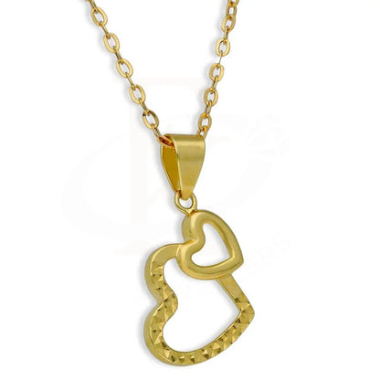 Gold Necklace (Chain With Twin Hearts Pendant) 18Kt - Fkjnkl18K2833 Necklaces