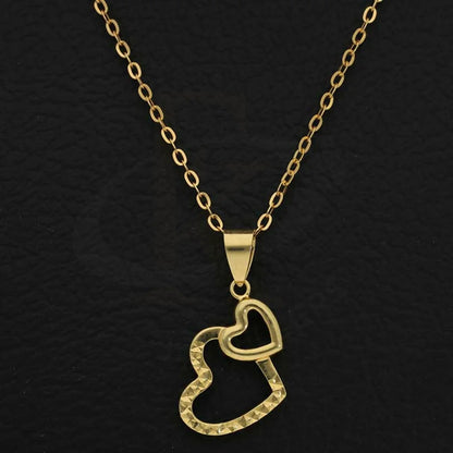 Gold Necklace (Chain With Twin Hearts Pendant) 18Kt - Fkjnkl18K2833 Necklaces