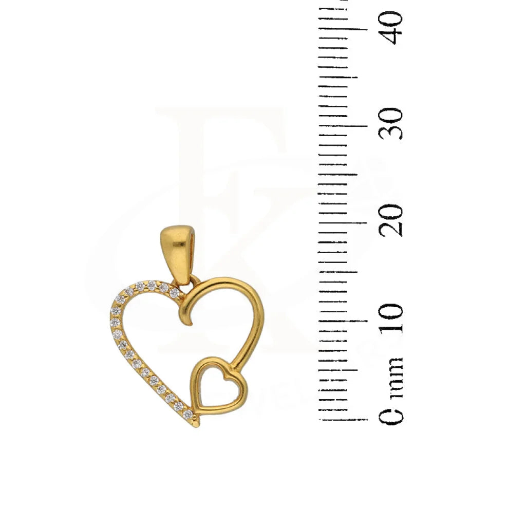 Gold Necklace (Chain With Twin Hearts Pendant) 22Kt - Fkjnkl22K5614 Necklaces
