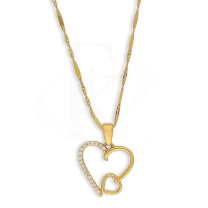 Gold Necklace (Chain With Twin Hearts Pendant) 22Kt - Fkjnkl22K5614 Necklaces