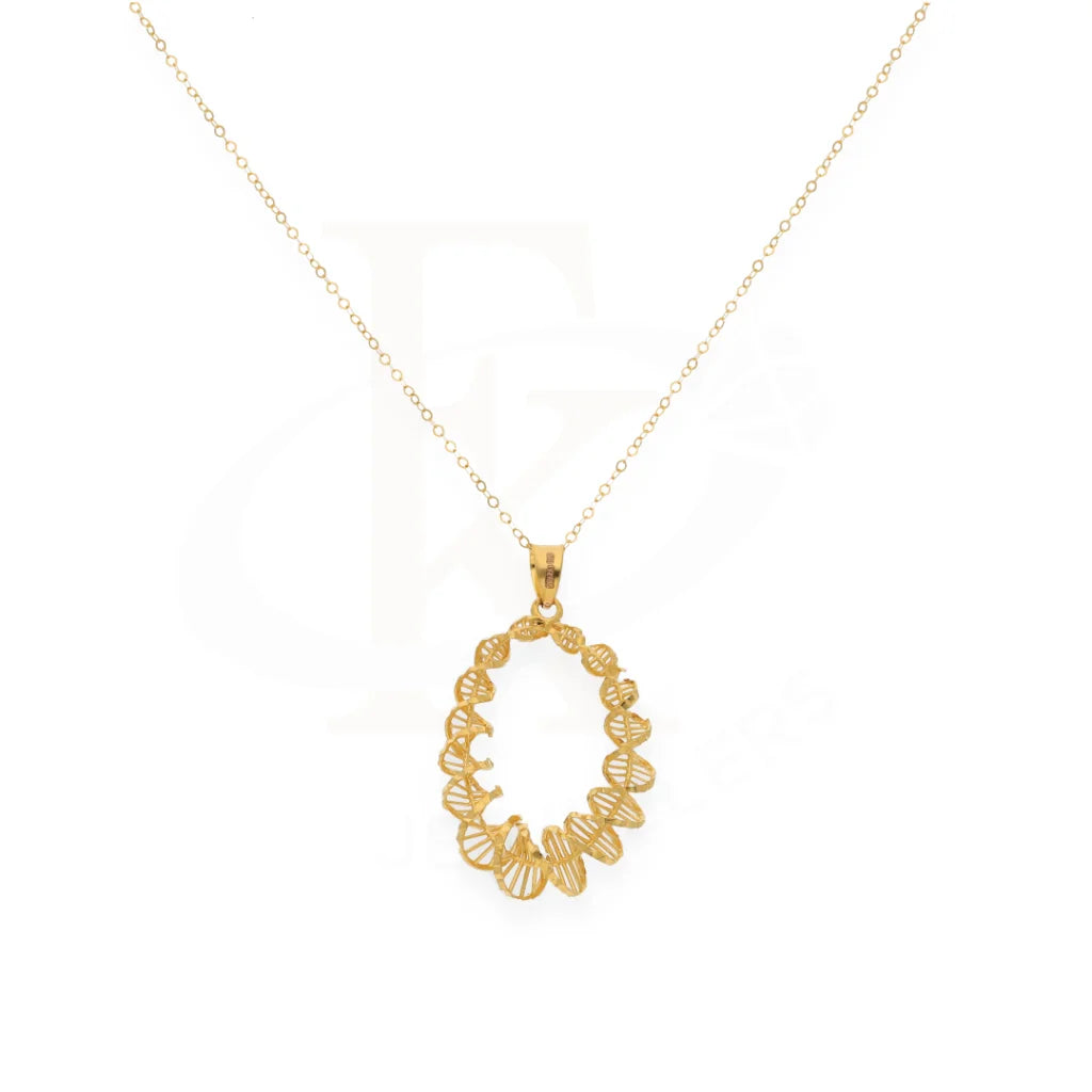 Gold Necklace (Chain With Twined Shaped Pendant) 21Kt - Fkjnkl21Km8043 Necklaces