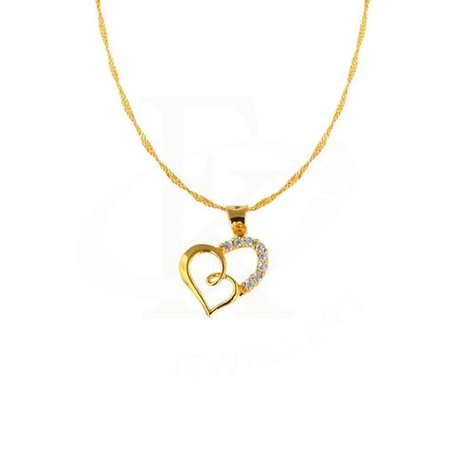 Gold Necklace (Chain With Twisted Heart Pendant) 18Kt - Fkjnkl1691 Necklaces