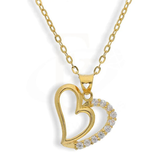 Gold Necklace (Chain With Twisted Heart Pendant) 18Kt - Fkjnkl1712 Necklaces