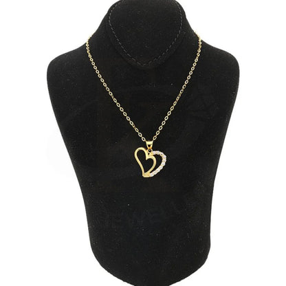 Gold Necklace (Chain With Twisted Heart Pendant) 18Kt - Fkjnkl1712 Necklaces