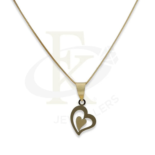 Gold Necklace (Chain With Twisted Heart Pendant) 18Kt - Fkjnkl18K2303 Necklaces