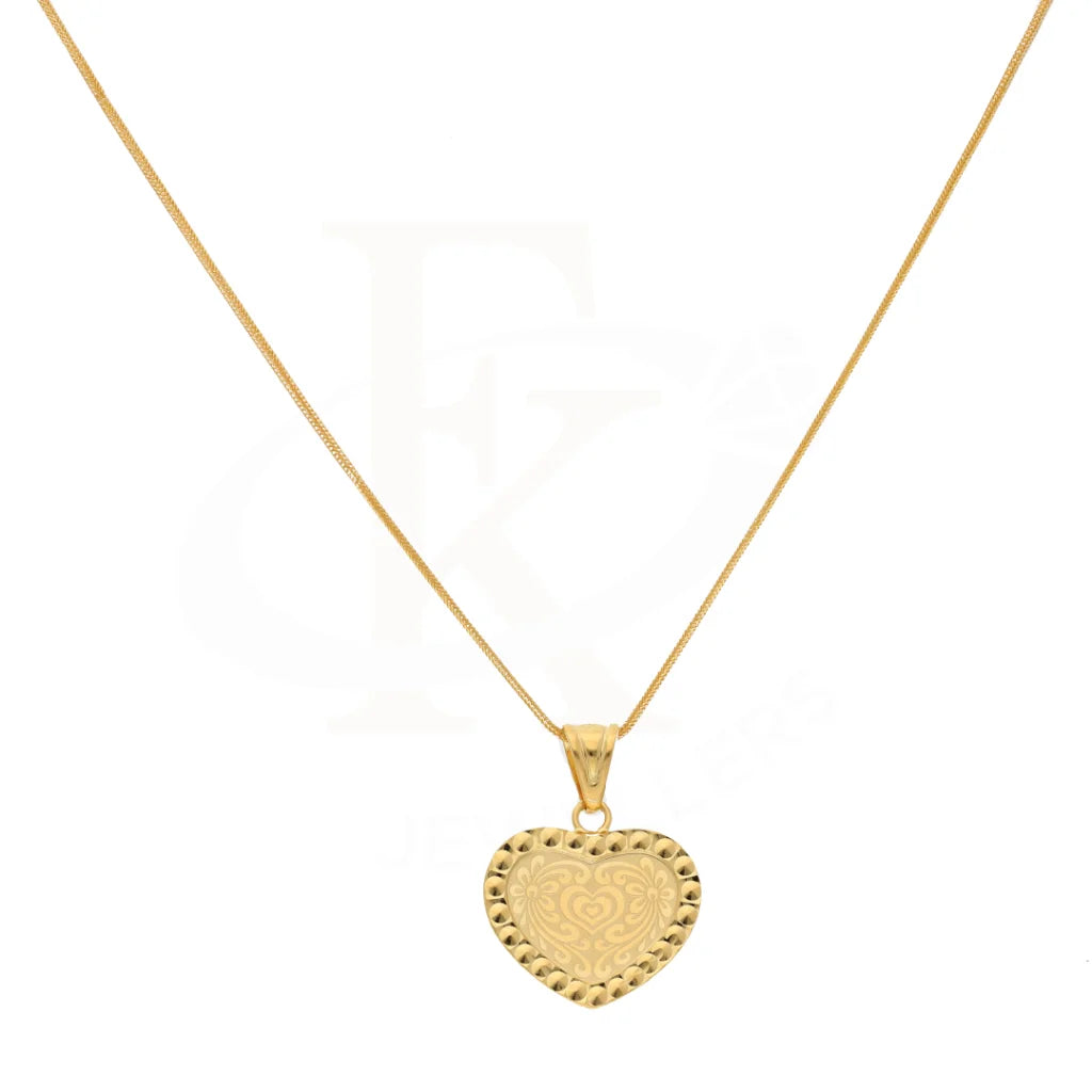 Gold Necklace (Chain With Vintage Design In Heart Pendant) 21Kt - Fkjnkl21Km8533 Necklaces