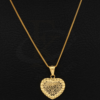 Gold Necklace (Chain With Vintage Design In Heart Pendant) 21Kt - Fkjnkl21Km8533 Necklaces