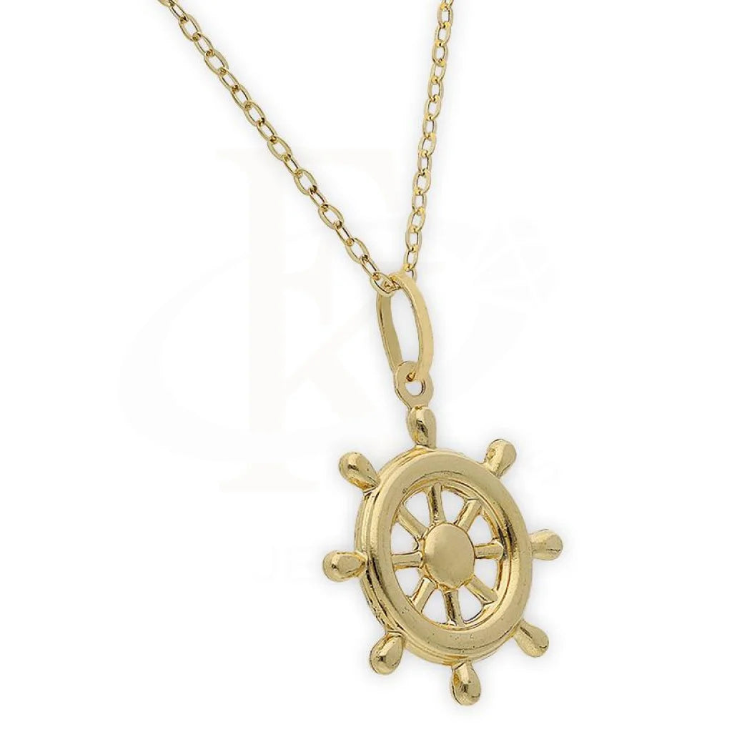 Gold Necklace (Chain With Wheel Pendant) 18Kt - Fkjnkl18K2411 Necklaces