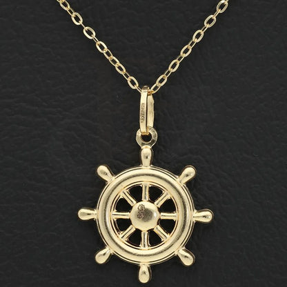 Gold Necklace (Chain With Wheel Pendant) 18Kt - Fkjnkl18K2411 Necklaces