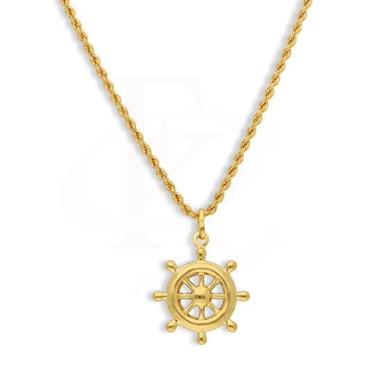 Gold Necklace (Chain With Wheel Pendant) 22Kt - Fkjnkl22K3165 Necklaces