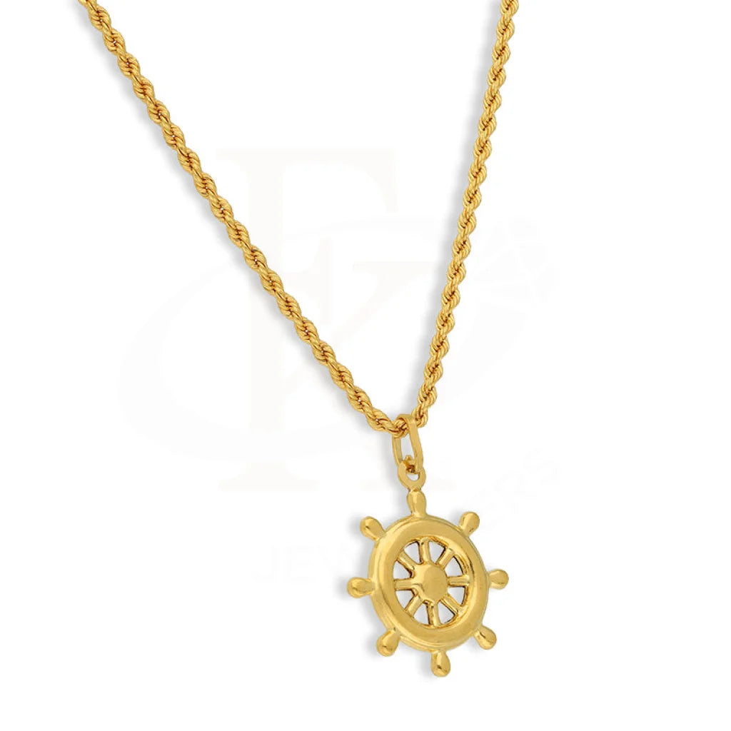 Gold Necklace (Chain With Wheel Pendant) 22Kt - Fkjnkl22K3165 Necklaces