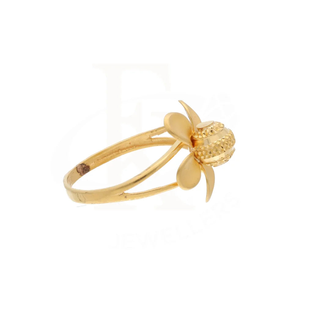 Gold Open Flower Ring 21Kt - Fkjrn21Km8503 Rings