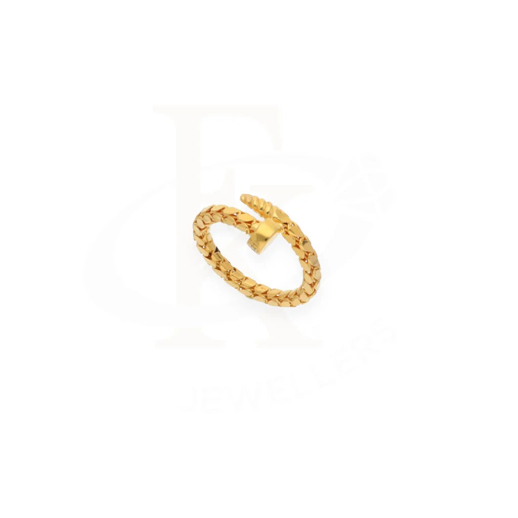 Gold Open Nail Ring 21Kt - Fkjrn21Km8113 Rings