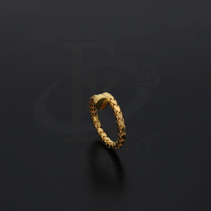 Gold Open Nail Ring 21Kt - Fkjrn21Km8113 Rings