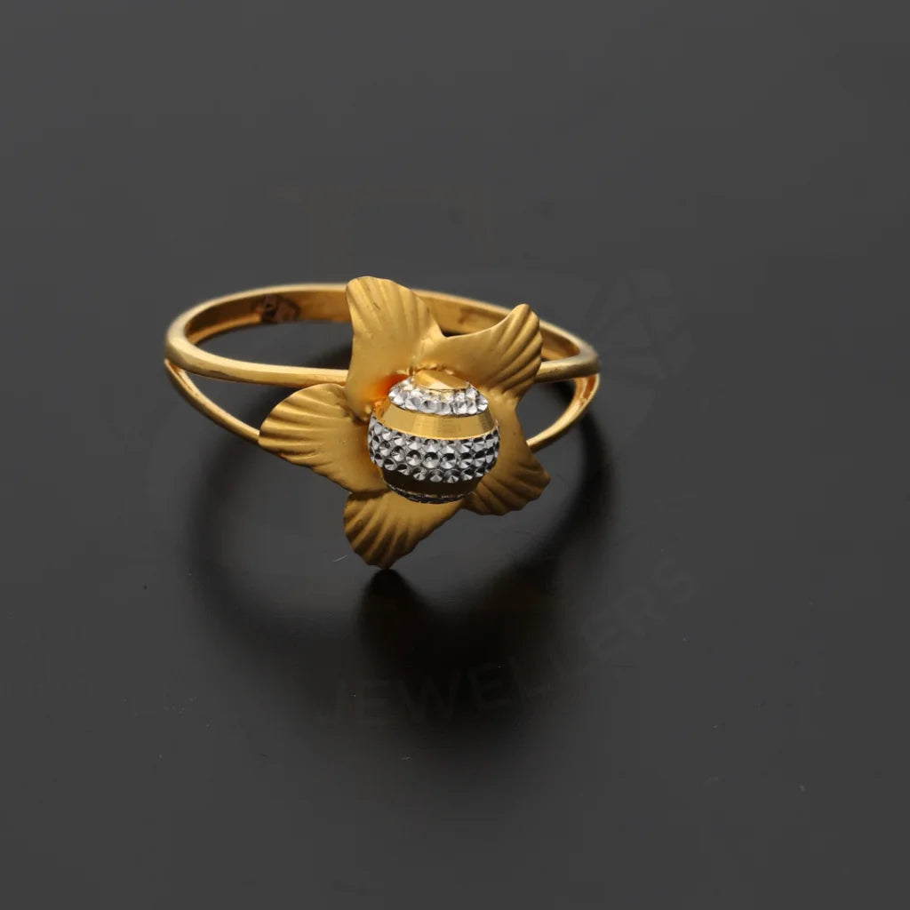 Gold Open Star Flower Ring 21Kt - Fkjrn21Km8504 Rings