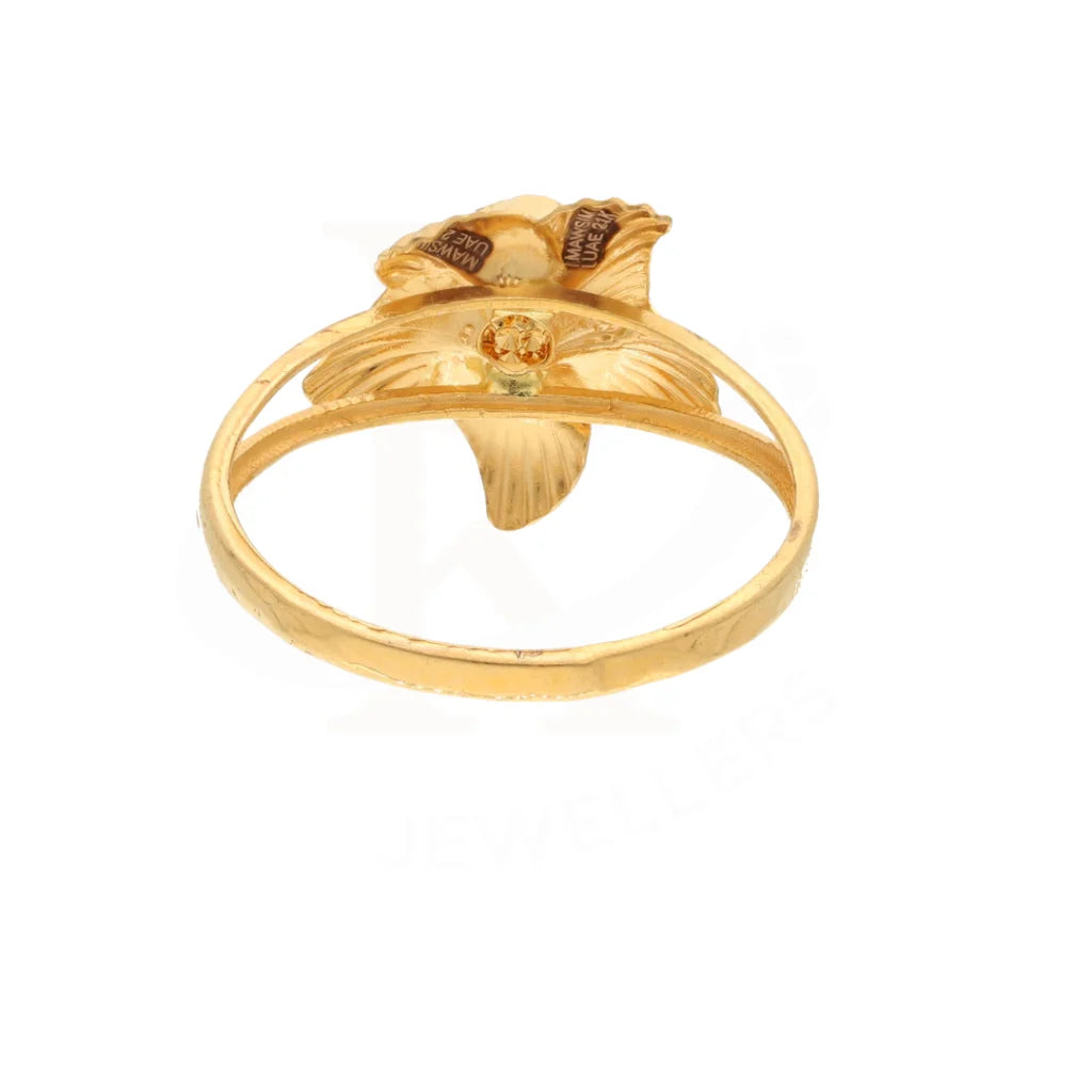 Gold Open Star Flower Ring 21Kt - Fkjrn21Km8505 Rings
