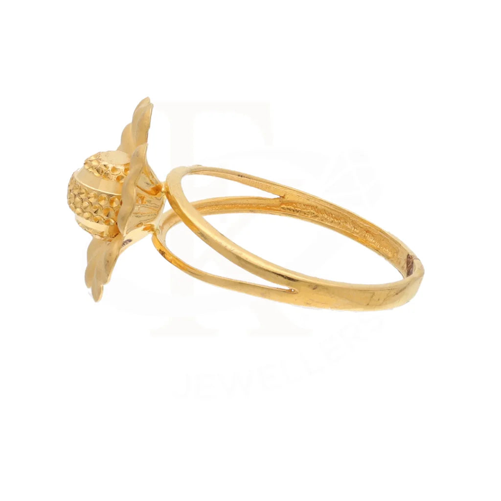 Gold Open Sun Flower Ring 21Kt - Fkjrn21Km8506 Rings