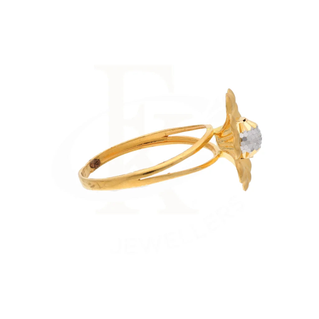 Gold Open Sun Flower Ring 21Kt - Fkjrn21Km8507 Rings