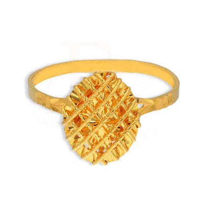 Gold Oval Cage Ring 22Kt - Fkjrn22K3736 Rings