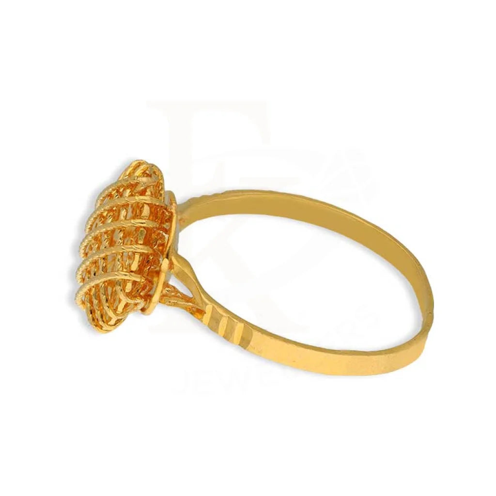 Gold Oval Cage Ring 22Kt - Fkjrn22K3736 Rings