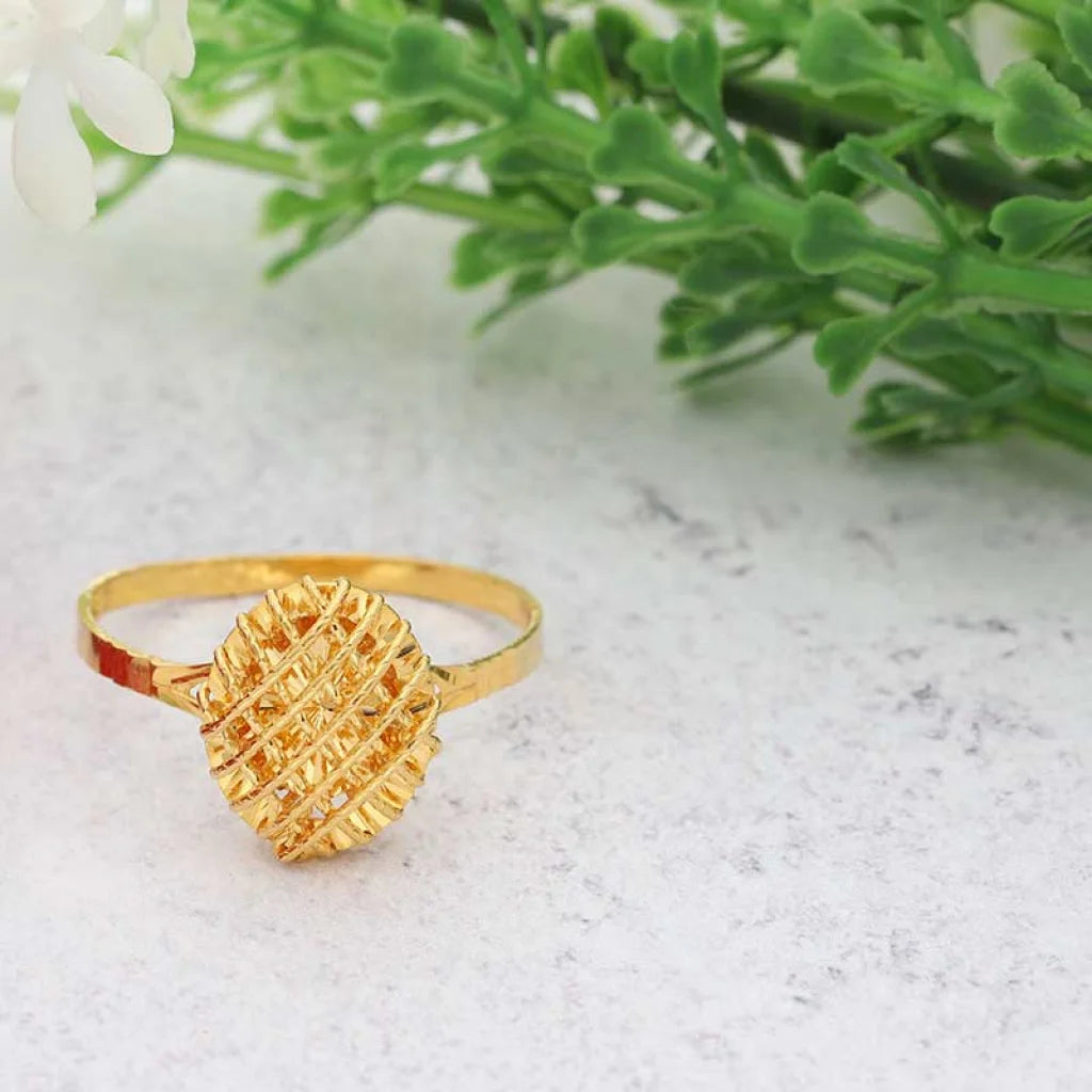 Gold Oval Cage Ring 22Kt - Fkjrn22K3736 Rings