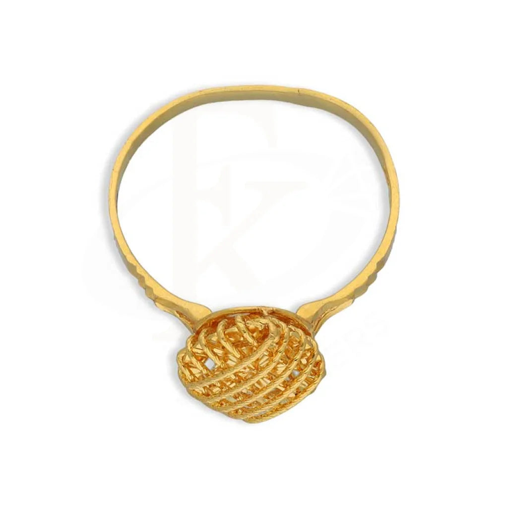 Gold Oval Cage Ring 22Kt - Fkjrn22K3736 Rings