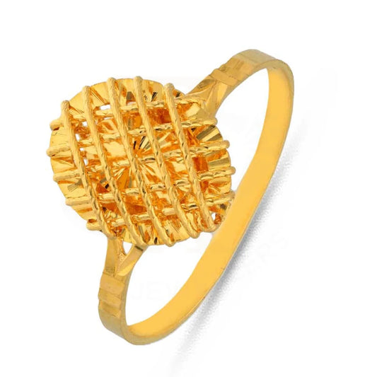 Gold Oval Cage Ring 22Kt - Fkjrn22K3736 Rings