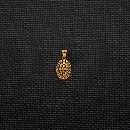 Gold Oval Pendant 21Kt - Fkjpnd21Km8215 Pendants