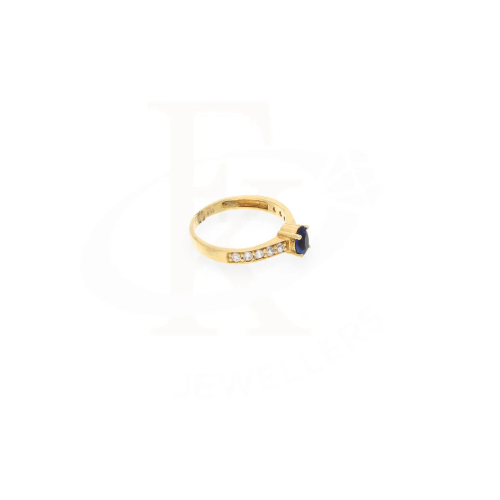 Solitaire Oval Blue Gold Ring 18Kt - Fkjrn18K7895 Rings