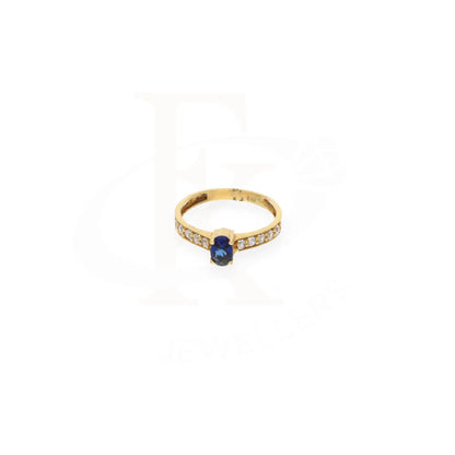 Solitaire Oval Blue Gold Ring 18Kt - Fkjrn18K7895 Rings