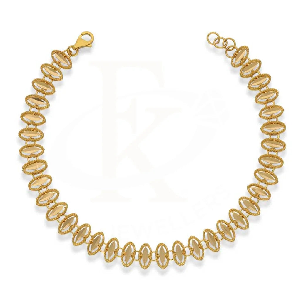 Gold Oval Shaped Bracelet 22Kt - Fkjbrl22K3009 Bracelets