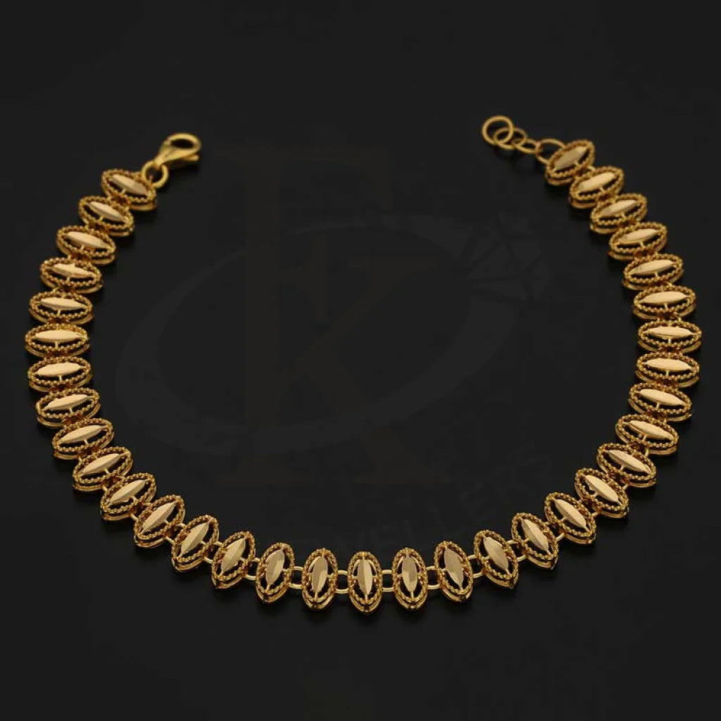 Gold Oval Shaped Bracelet 22Kt - Fkjbrl22K3009 Bracelets