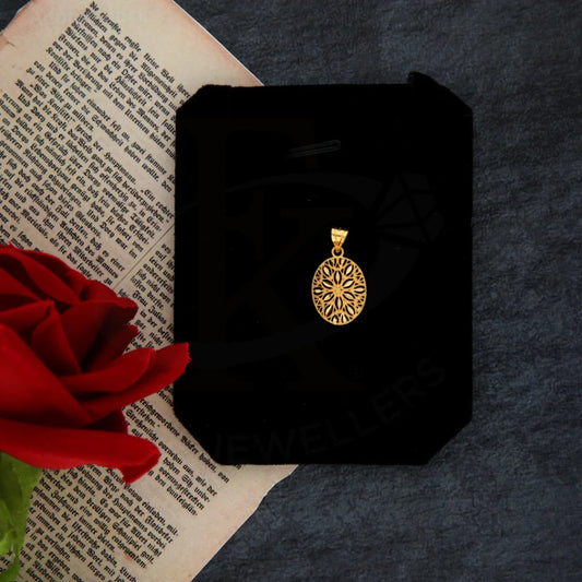 Gold Oval Shaped Design Pendant 21Kt - Fkjpnd21Km8386 Pendants