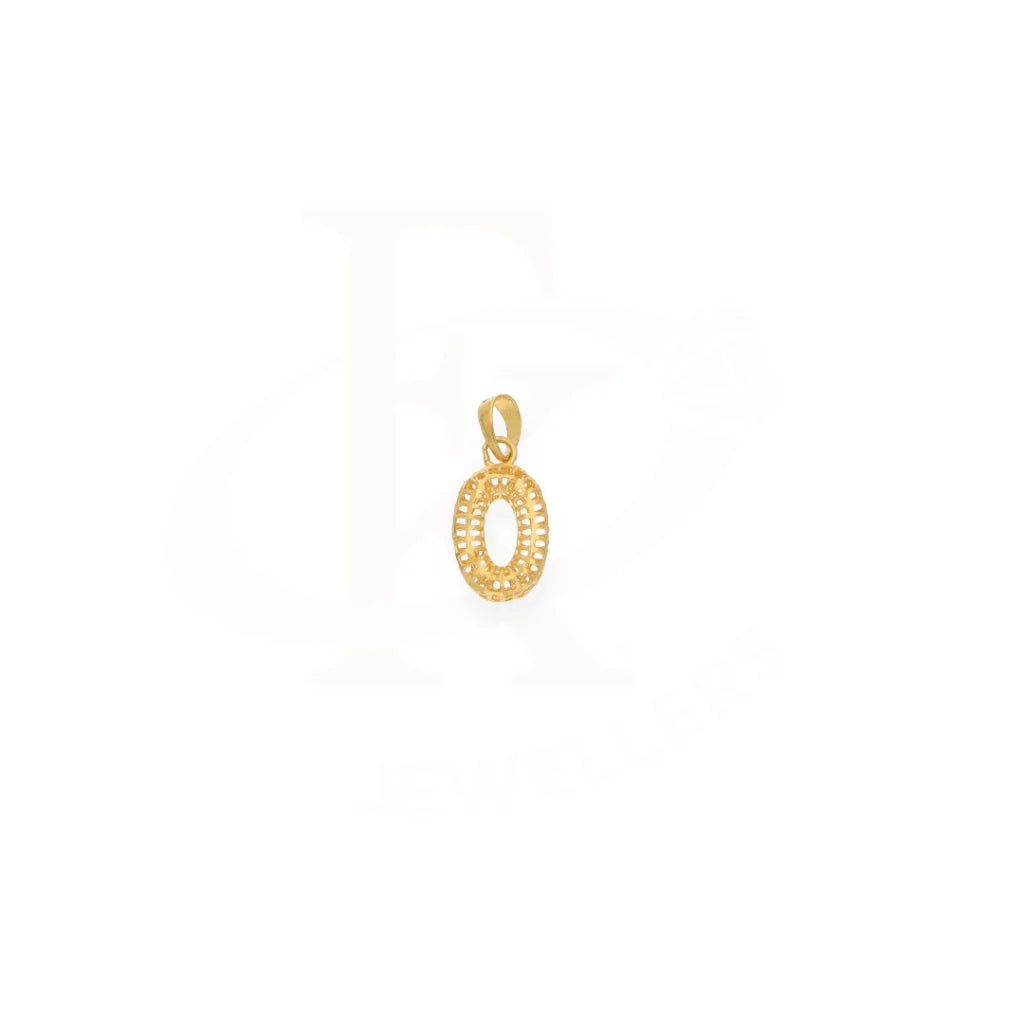 Gold Oval Shaped Hollow Pendant 21Kt - Fkjpnd21Km7942 Pendants