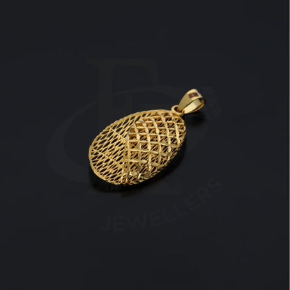 Gold Oval Shaped Mesh Pendant 21Kt - Fkjpnd21Km8040 Pendants