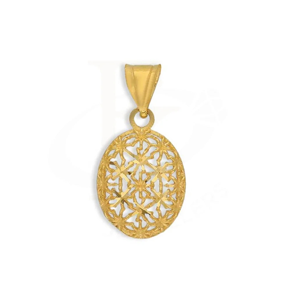 Gold Oval Shaped Pendant 21Kt - Fkjpnd21K3073 Pendants