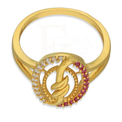 Gold Oval Shaped Ring 22Kt - Fkjrn22K3157 Rings