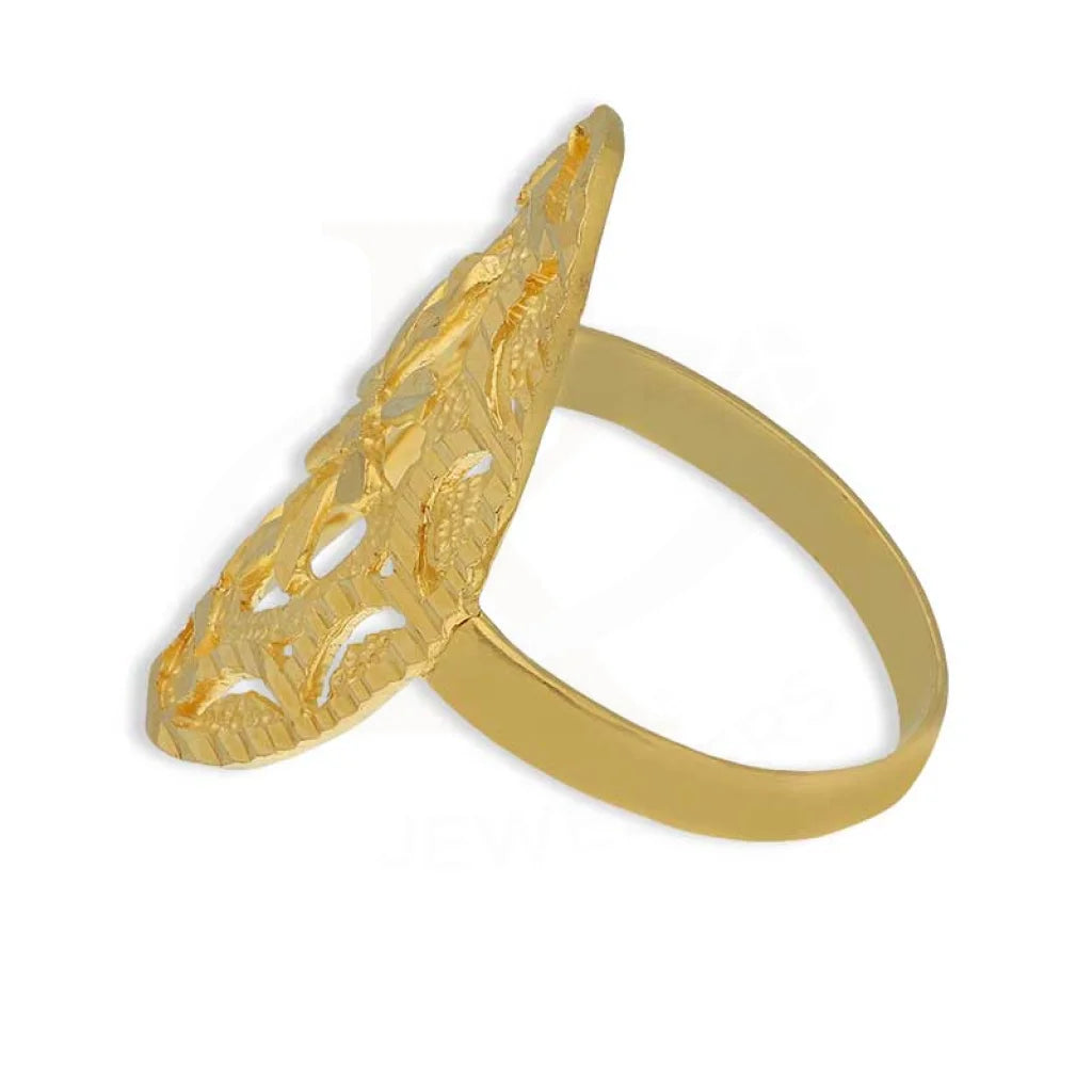 Gold Oval Shaped Ring 22Kt - Fkjrn22K3746 Rings