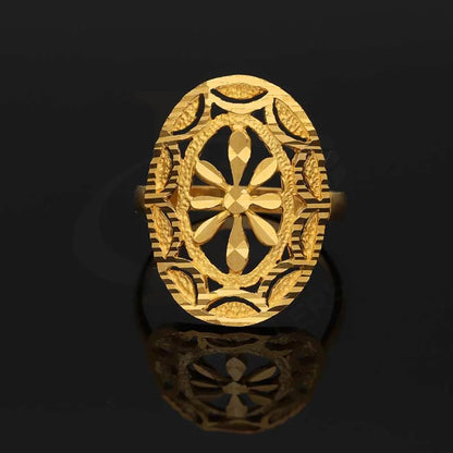 Gold Oval Shaped Ring 22Kt - Fkjrn22K3746 Rings