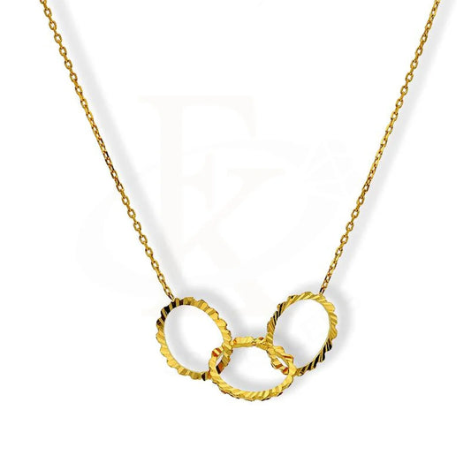 Gold Oval Shaped Rings Necklace 21Kt - Fkjnkl21K2153 Necklaces