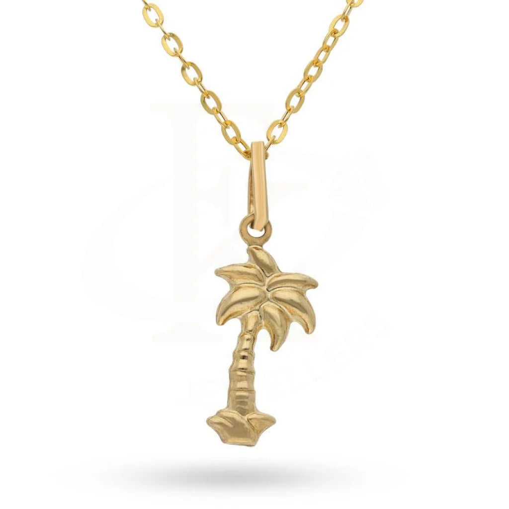 Gold Palm Necklace (Chain With Pendant) 18Kt - Fkjnkl1495 Necklaces