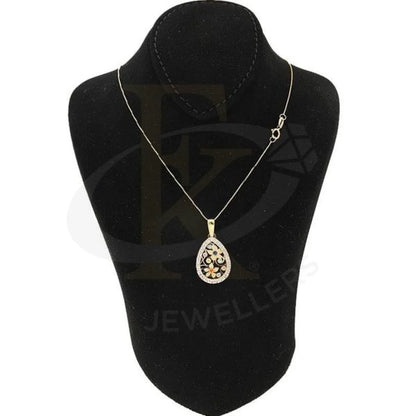 Gold Pear Shaped Flower Necklace 18Kt - Fkjnkl1984 Type 2 Necklaces