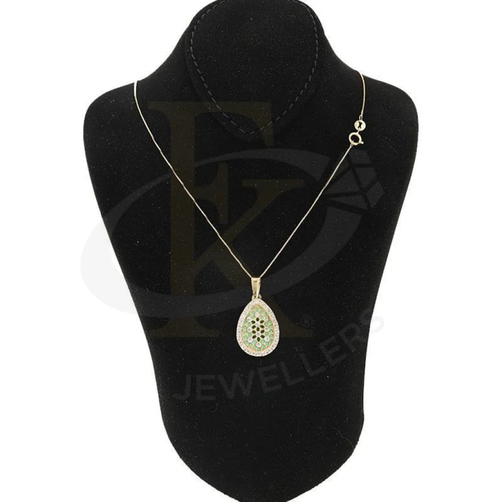 Gold Pear Shaped Flower Necklace 18Kt - Fkjnkl1984 Type 6 Necklaces