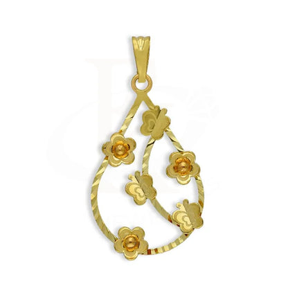 Gold Pear Shaped Flower Pendant 18Kt - Fkjpnd18K2809 Pendants