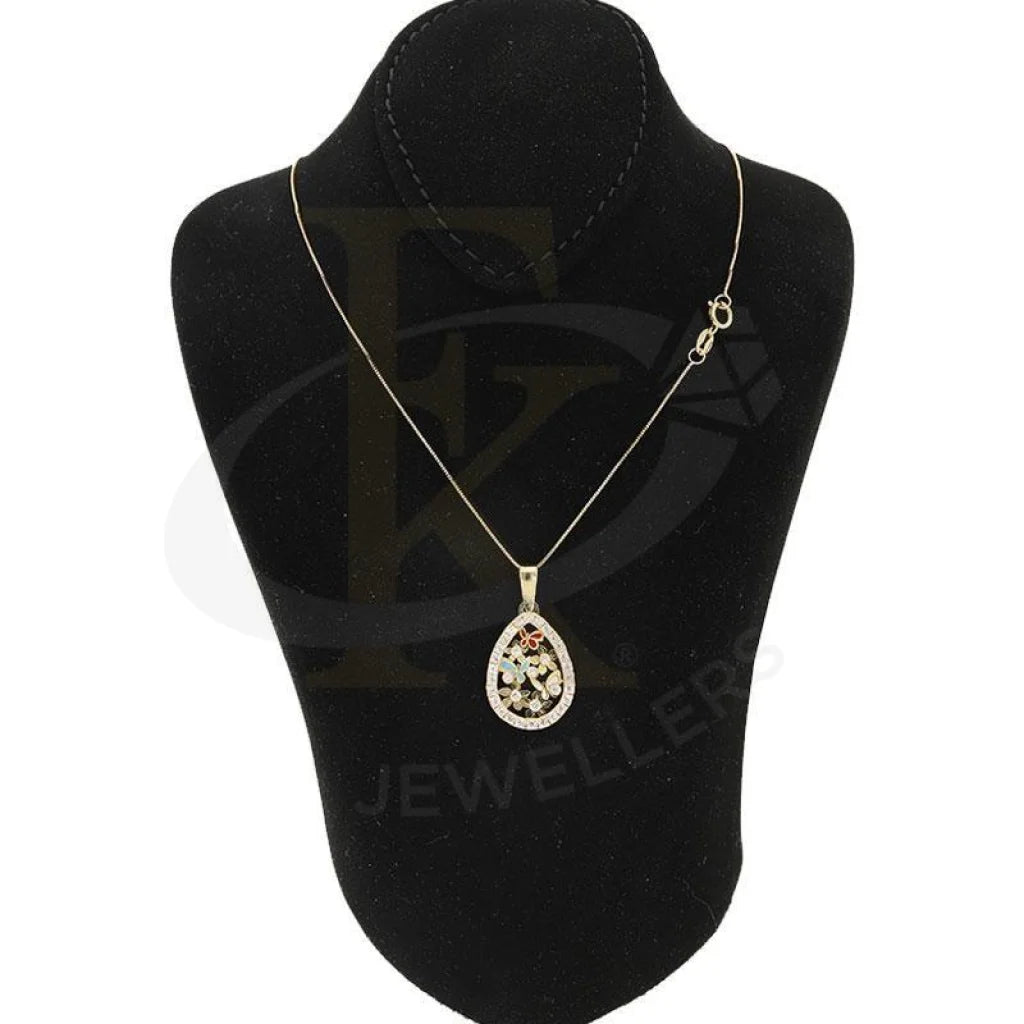 Gold Pear Shaped Necklace 18Kt - Fkjnkl1985 Type 2 Necklaces