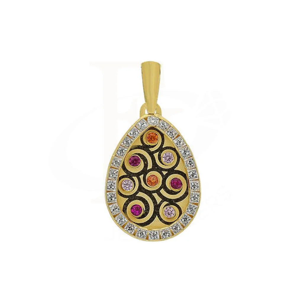 Gold Pear Shaped Pendant 18Kt - Fkjpnd1985 Pendants